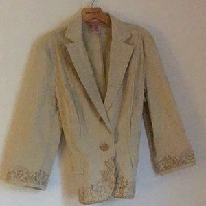 Bandolino jacket w/flower embroidery.  Size 14.